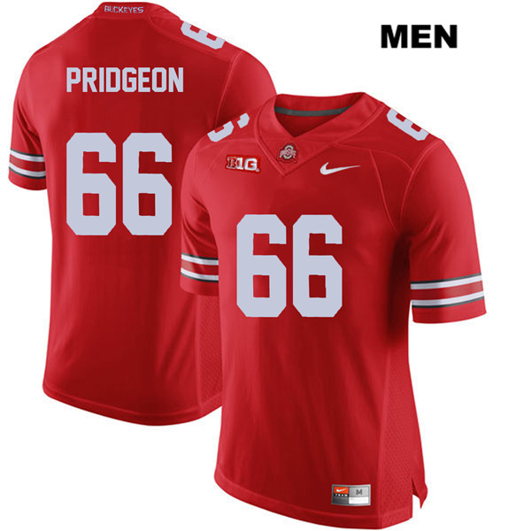 Ohio State Buckeyes Men's Malcolm Pridgeon #66 Red Authentic Nike College NCAA Stitched Football Jersey FD19N53MR